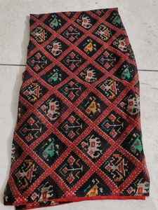 Red And Black Chiffon Dupatta