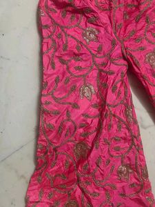 Pink Embroidered sharara suit