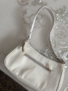 White Croc Shoulder Bag