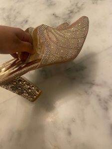 Brand New Gold High Block Heels