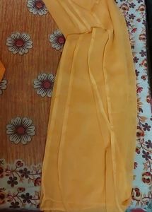 Orange Colour Slawar Suit Set With Dupatta In Good