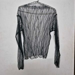 Sheer Black Long Sleeve Top