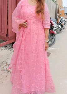 Pink Embroidered Kurta Set