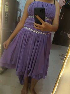 Purple Strapless Dress