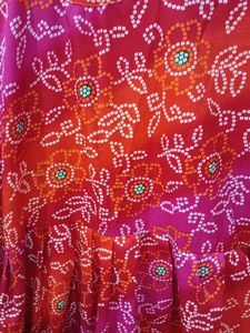 Plus Size Colorful Printed Bandhej Gown