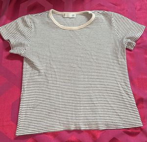 Striped Ribbed Tee