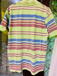 Parrot Colored MultiStripe Checked T-shirt