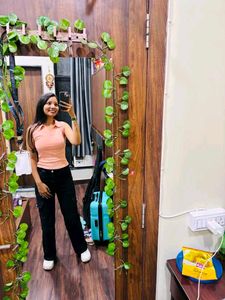 Green Ribbed Polo Long Sleeve Top AndPink To