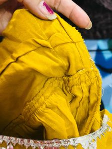 Mustard Yellow Embroidered Kurta