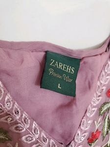 Stitched Pakistani Nude Pink Full Worked Suit