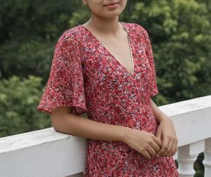 Floral Print Wrap Dress