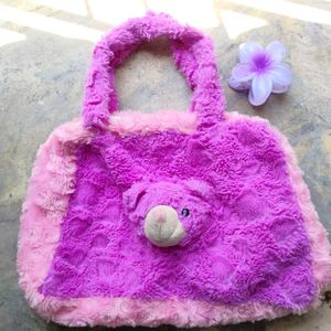 💜Pink Plush Teddy Bear Purse