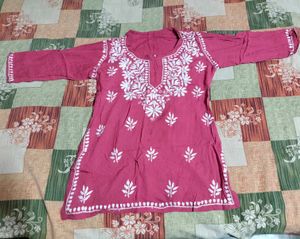 Pink Chikankari Kurti