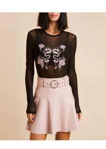 Bershka Black Sheer Mesh Top