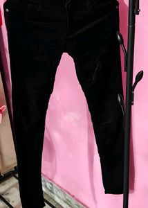 Black Velvet Jeans For Girls