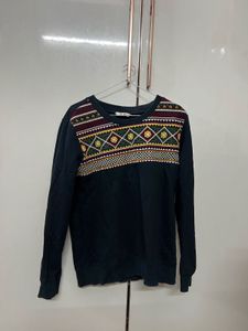 Embroidered Crew Neck Sweatshirt