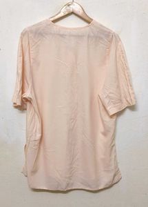 Trendy New Peach Button-Down Top