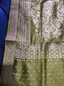 Elegant olive Green Saree