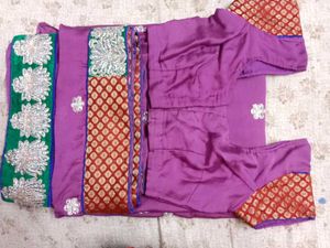 Purple Saree With Blouse