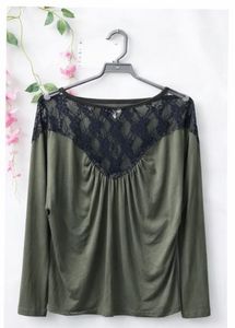 Olive Green Lace Detail Top