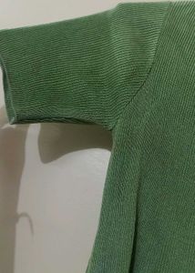 Green Ribbed Crop Top