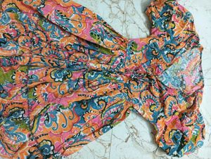 Colorful Paisley Print Dress