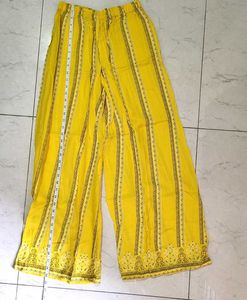 Yellow Striped Palazzo Pants