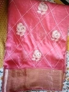 Elegant Pink Saree with blouse peace