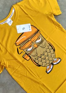Brand New Graphic Printed Yellow Mens Tshirts