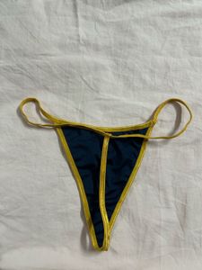 Navy &amp; Gold Thong