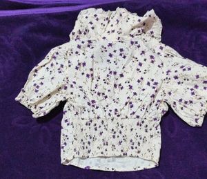 Floral Print Peter Pan Collar Top