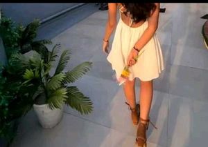 Women&#39;s White Backless Mini Dress
