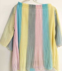 Striped Multi Color Off-Shoulder Top