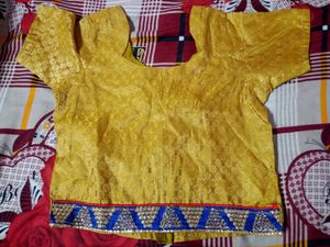 Yellow Blue Lehenga Choli Dupatta