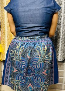 Denim Long Dress in Blue colour