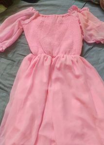 Cute Pink And Stylish Frock.
