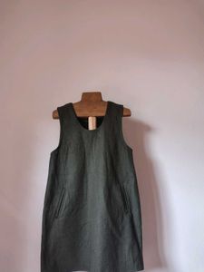 Olive Green Pinafore Dress