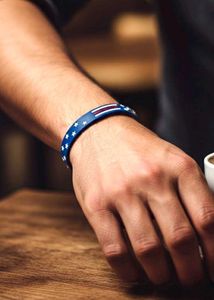 American Flag Snap Bracelet