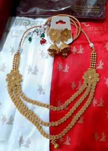 Premium Gold Polished 3 In One Jewellery Set