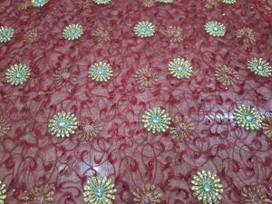 Maroon Embroidered Chunri