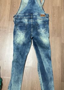 Distressed Denim Dungaree