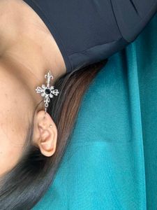 Black Cross Dangle Earrings