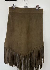 Fringe Suede Skirt