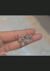 Crystal Bow 🎀Pearl Earrings