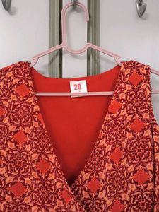 Chic Red Patterned Dress