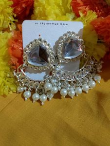 Kundan &amp; Pearl Earrings