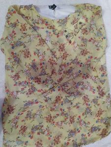 Floral Print Yellow Top