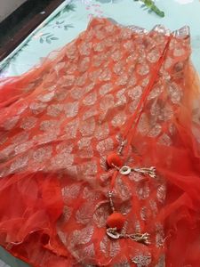 Orange Lehenga Skirt