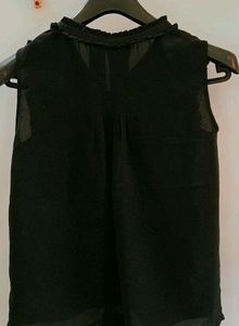 Women Black Bow Top