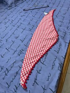 Tom Tailor Red And White Check Design Scarf